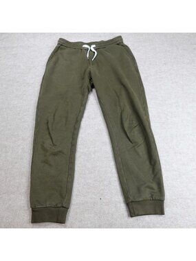 Spier & Mackay Mens Pants Medium Green Solid Joggers 100% Cotton Drawstring